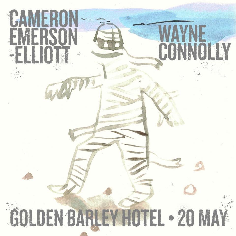 Cam from Community Radio/Youth Group, and Wayne Connolly from Knievel/The Welcome Mat. Sunday at 6:30. Come party!