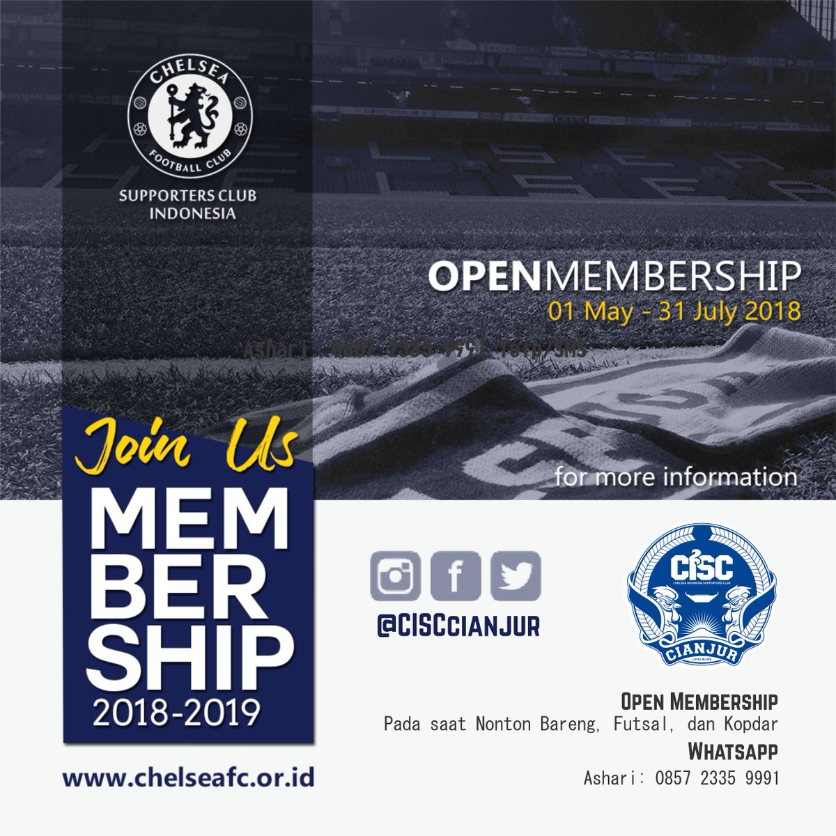 CISCcianjur's tweet photo. Kami juga membuka pendaftaran membership CISC untuk periode 2018/2019 di lokasi nonbar besok. For more info: @asharimuharam https://t.co/eJQndeY0YT