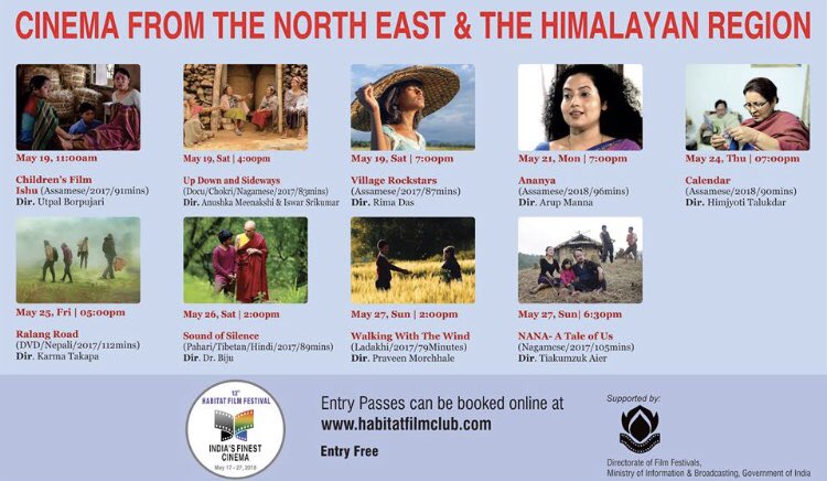People from northeast (and other places too), don’t miss @habitatworld’s special NE curation at the #HabitatFilmFestival in Delhi.