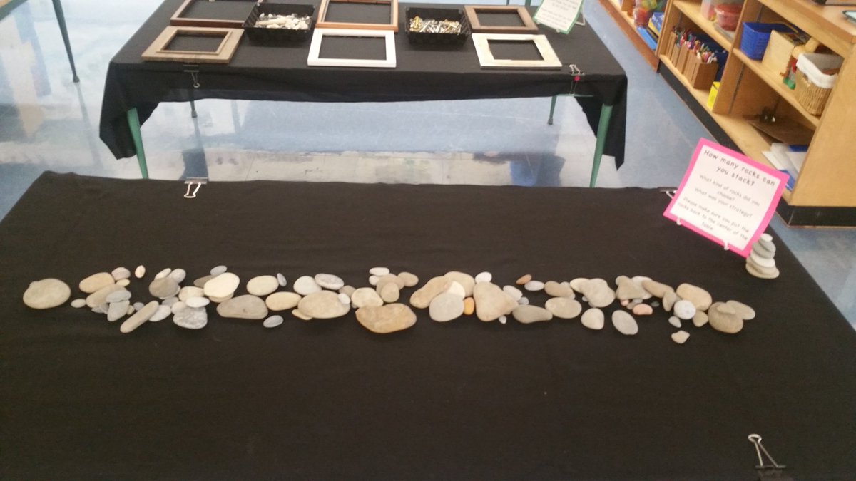 TAnnalet's tweet photo. How many rocks did you stack? What rocks did you choose? What was your strategy? @MrsWilkes7 kindergarten #parentsbacktoschool #cbemath @SilverSpryycbe #mtbos #iteachmath https://t.co/qbnzwnWZz6