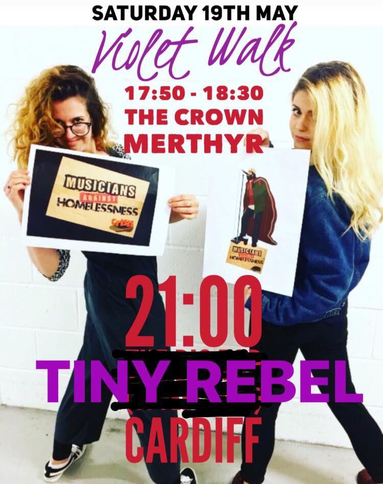 violetwalkband's tweet photo. Venue change for the Cardiff leg Saturday.
We are now playing at the @TinyRebelCdff around 8:50pm https://t.co/Z6yAQKKDOr