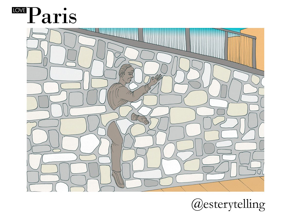 Pinito's tweet photo. L'homme qui traverse le mur, in Paris. I illustrated it for @wanderworldmaps
#esterytelling #paris #loveparis #france #souvenir #illustration #illustrator #drawing #tourism #travel #travellog #wanderworld https://t.co/zTICEJHnHr
