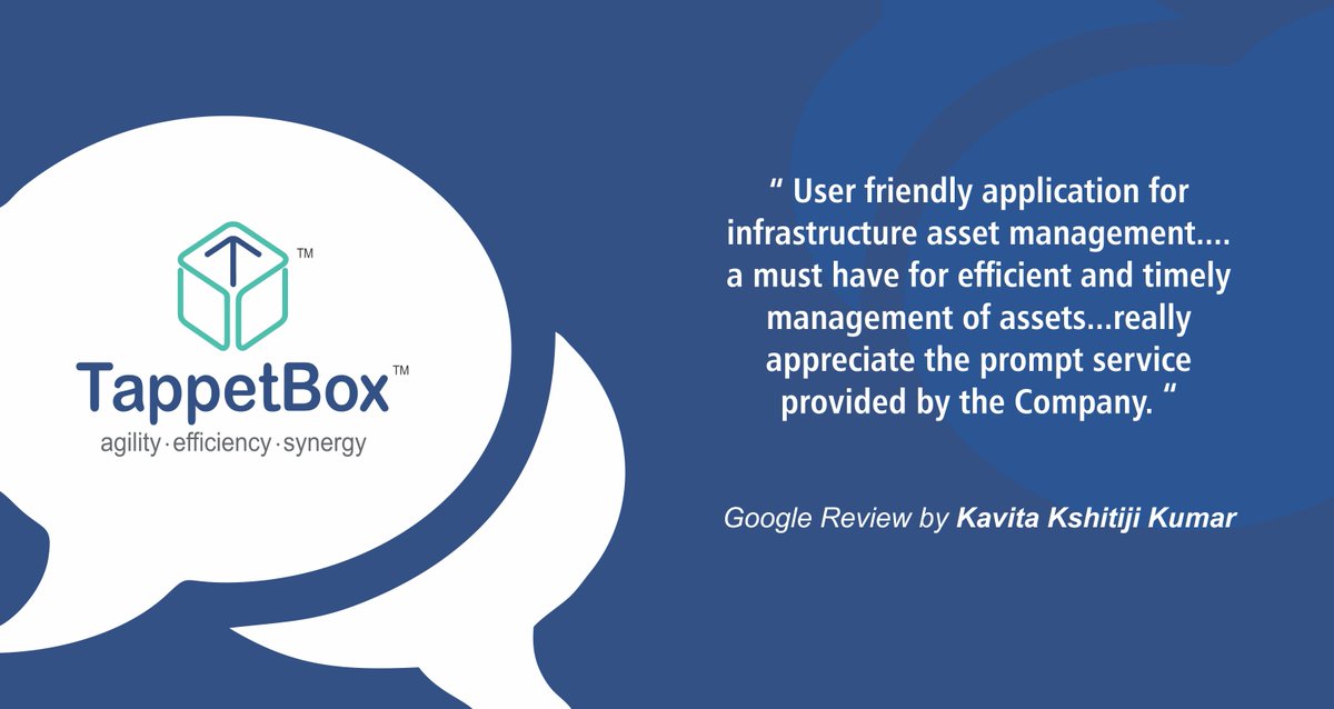 tappetbox's tweet photo. Versatility separates us.. Dedication drives us.. And customer satisfaction remains our top priority... #ClientTestimonial #CustomerSatisfaction #InfraAssets #InfraAssetsManagement #IAM #AssetManagement #OptimizedAsset #TappetBox #Delhi https://t.co/SNExTCSgW0