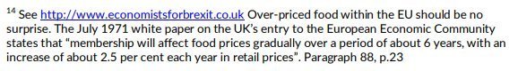 13/36The endnote is on page 49. There's a link to  http://www.economistsforbrexit.co.uk/  ( which no longer exists) and a reference to a 1971 government paper.So where's the calculation that Halligan and Lyons are supposed to have made?There isn't one. Just a dead link, and a ref to 1971.