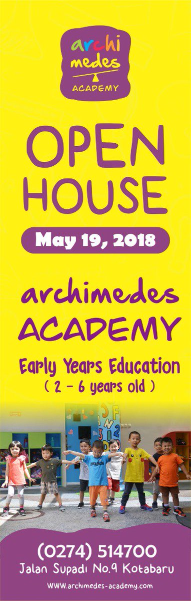 detection_yogya's tweet photo. Main, belajar, dan beraktivitas bersama dengan Archimedes.

Dunia anak adalah dunia yang penuh warna dan imajinasi mari ayah dan bunda bersama kita eksplorasi dunianya

Open House Archie Archimedes
19 Mei 2018
9.00-11.00am
di Jalan Supadi no.9 Kotabaru https://t.co/Tuc7yXisXq