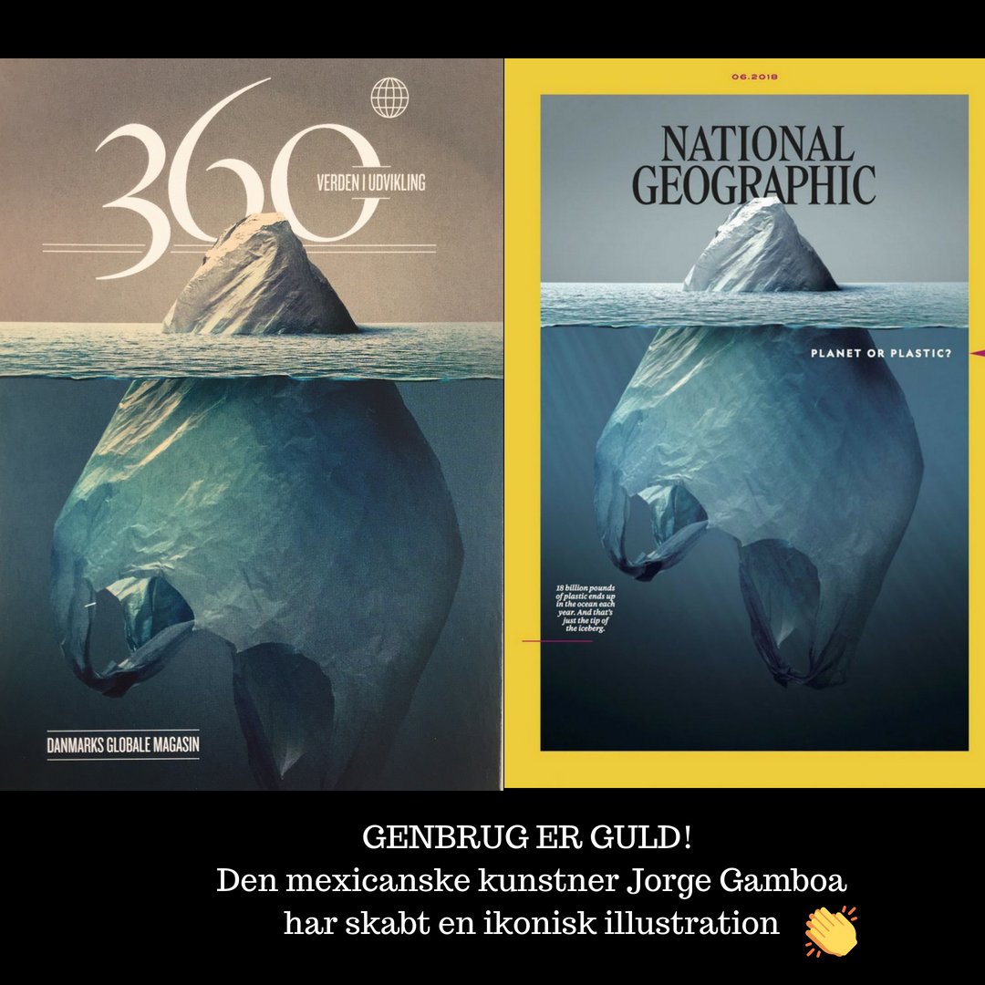 magasinet360's tweet photo. Fedt at se at @NatGeoMag også har valgt Jorge Gambons fantastiske illustration til forsiden på nyeste nr. 'Plasticeberg', som vandt Bolivias plakat-biennale og gik viralt på nettet, er blevet et ikonisk tidsbillede 👏 #magazine #grafiskdesign #forside #tidsånd https://t.co/FhHvmt24kY