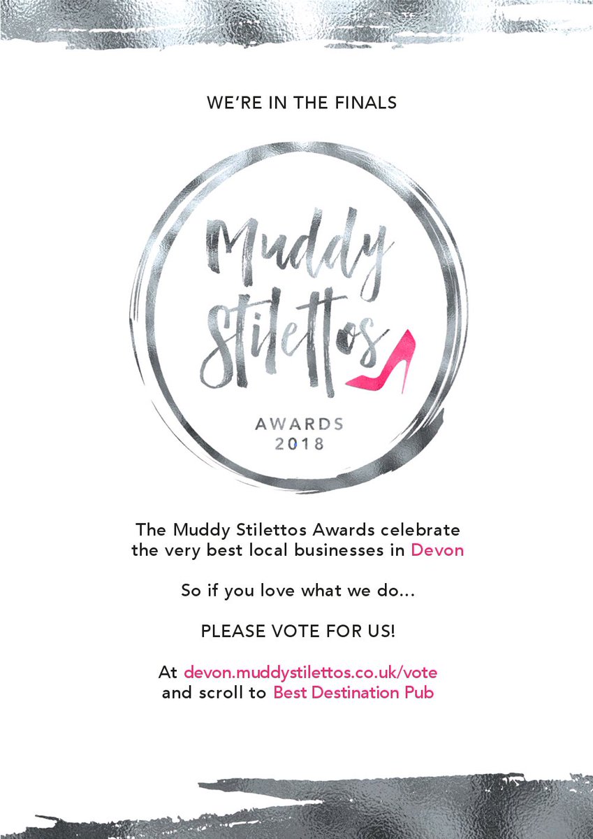 TytherleighArms's tweet photo. It’s the last day of voting for the muddy stilettos awards today, we’d be very grateful if for your votes https://t.co/uTbTfkhoI4 #bestdestinationpub #pleeeease https://t.co/jXRveSGs3G