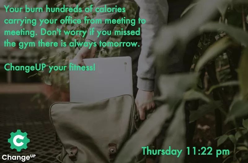 ChangePlansApp's tweet photo. #freelance #professionals burn calories carrying their office from meeting to meeting. How heavy is your day bag? https://t.co/CZCxCmWycd