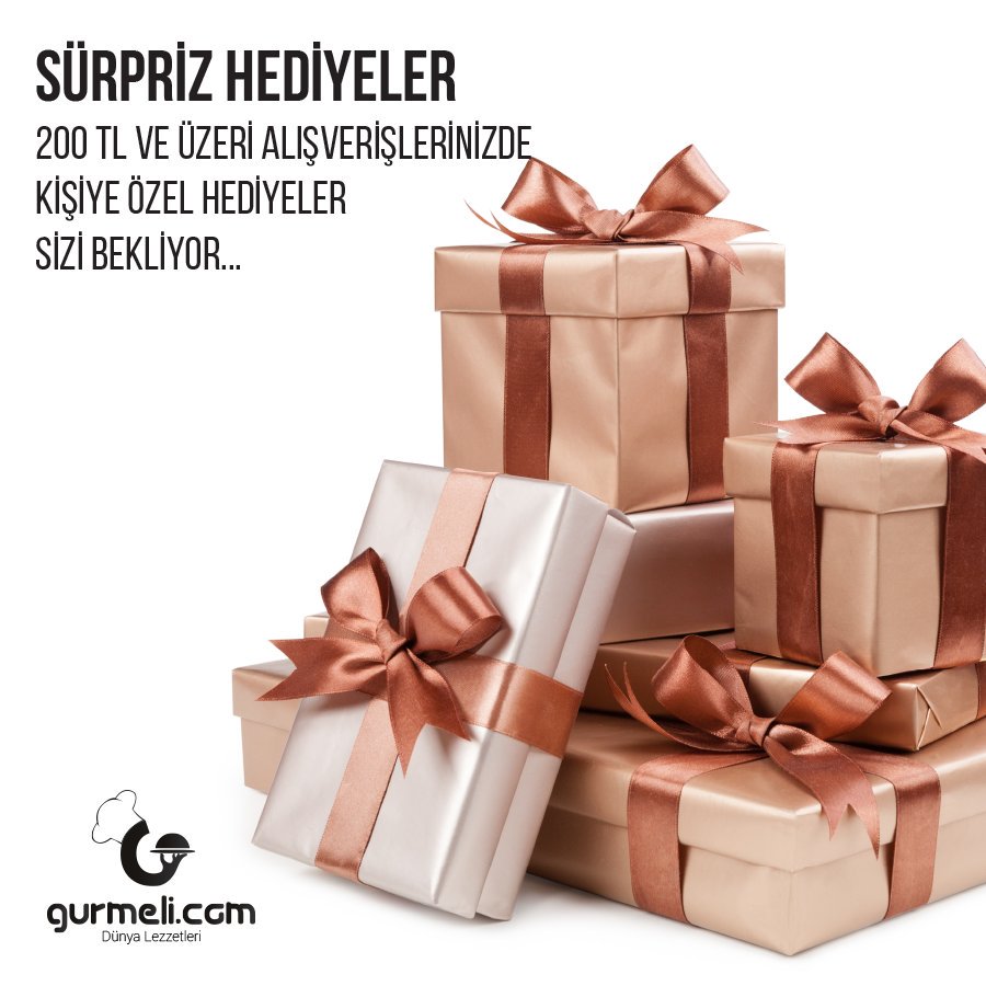 200 TL ve üzeri alışverişlerinizde kişiye özel sürpriz hediyeler Gurme Eli şirketinin seçkin müşterilerine armağanıdır. 🎁 👀
#GurmeEli #gurmeli #Hediye #Sürpriz #Kampanya