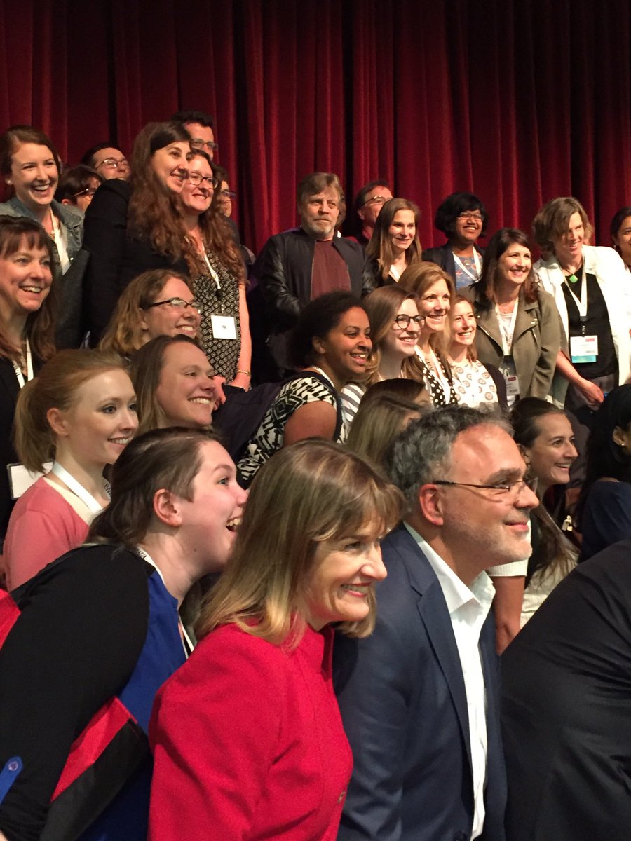 beth_hawkins's tweet photo. So the entire education press corps took a selfie with Jedi knight and college-access advocate @HamillHimself. #TheForceWasWithUs https://t.co/PQPPUtNfKj