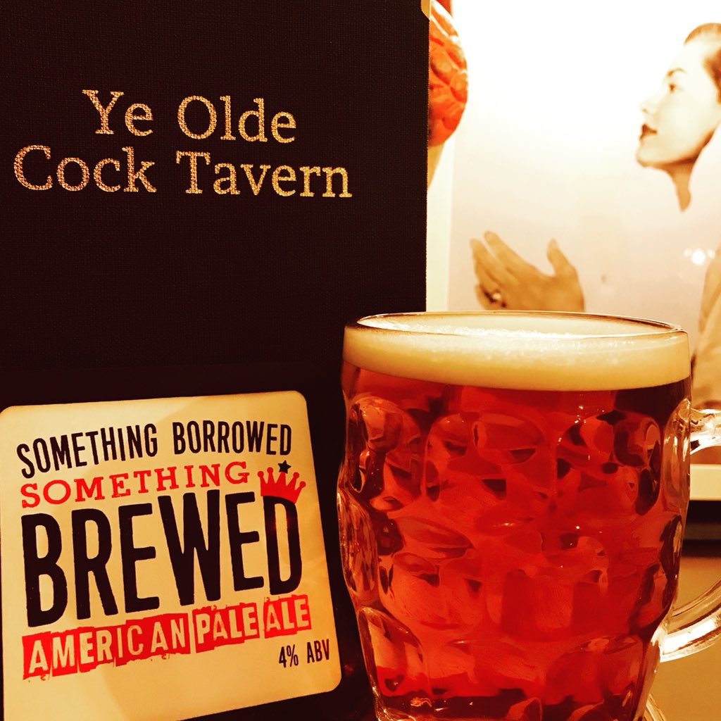oldecocktavern's tweet photo. Something borrowed, something brewed is our celebration Cask Ale.  An American Pale Ale at 4% abv that’s bursting with flavours and floral aromas, perfect for a Royal Wedding. #somethingborrowedsomethingbrewed #CaskAle #RoyalWedding  @greeneking_official https://t.co/ogGkzWPvxL