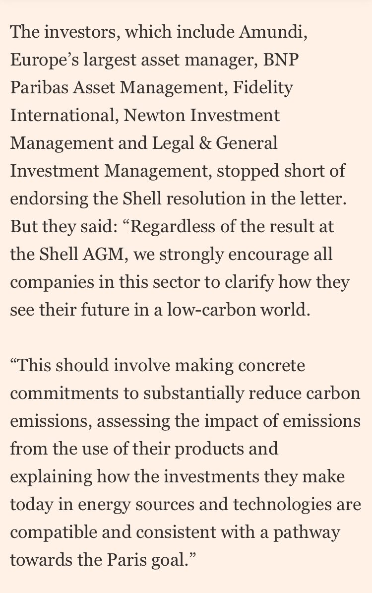 Ahead of Shell climate vote, 60 big institutional investors call on oil &amp; gas companies to “substantially reduce carbon emissions” ft.com/content/959d98…