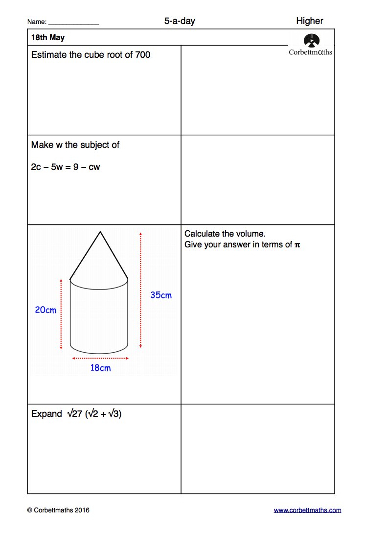 Corbettmaths tweet picture