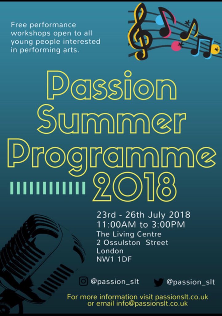 Passion_SLT's tweet photo. Spaces are filling up fast! If you’re 16-17 sign up today for a week of FREE performance workshops this summer and the opportunity to perform at the Annual PASSION Showcase.
.
.
#passionslt #PSP18 #summer18 #investinyourpassion #getinvolved #driveyourpassion #signuptoday https://t.co/P9GT1RWwjD