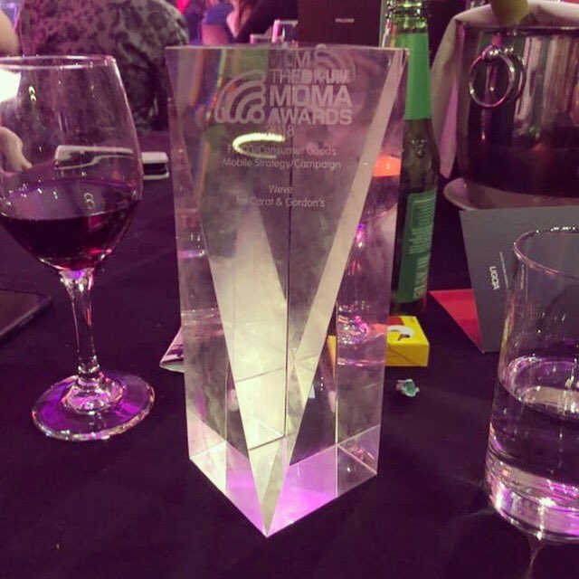 Thrilled with last night’s wins at the <a href="/TheDrum/">The Drum</a> #momas, for our campaign with <a href="/weveuk/">Weve</a> and <a href="/GordonsGinUK/">Gordon's Gin</a> . We walked away with the top prize in the FMCG category and a highly commended in the Best Use of Data category 🏆🥇🥈

#mobile #media #fmcg  #data #awards #dreamteam