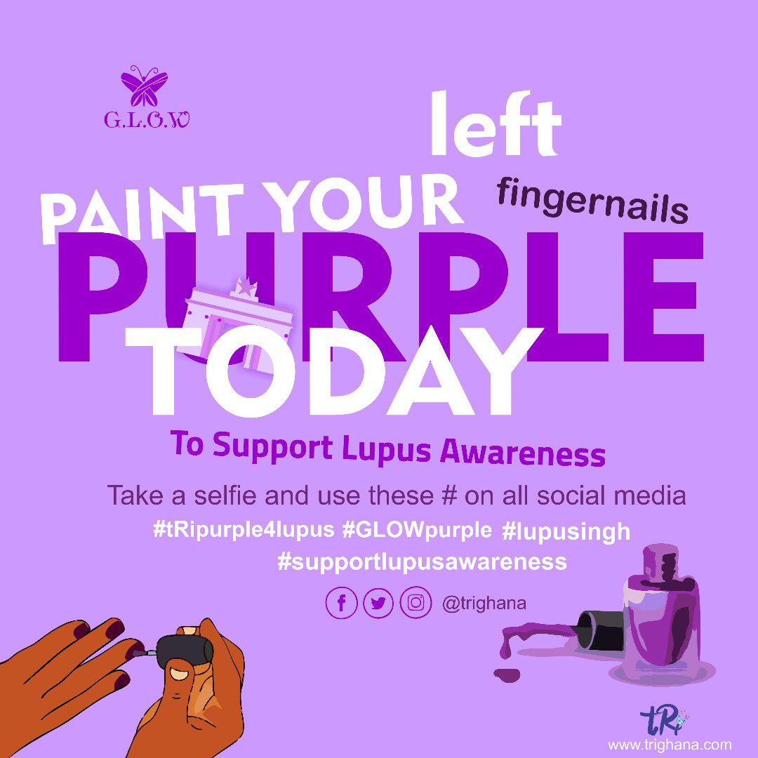 trighana's tweet photo. Donโt forget to tag us @trighana as you upload your fotos with the hashtags
#tRipurple4lupus
#GLOWpurple
#lupusingh
#supportlupusawareness https://t.co/oTOhY71rMR