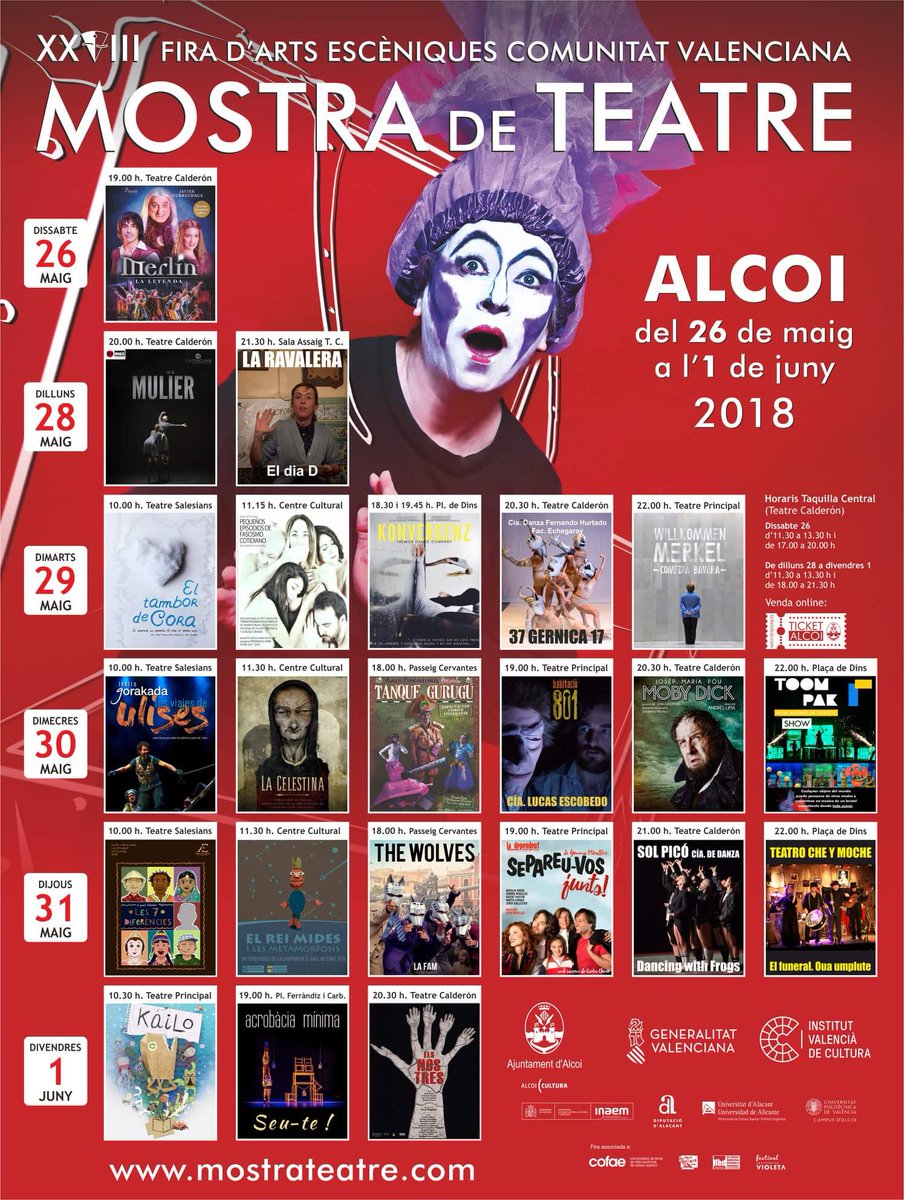 Tota la programació de la #MostraAlcoi2018 en una sola imatge