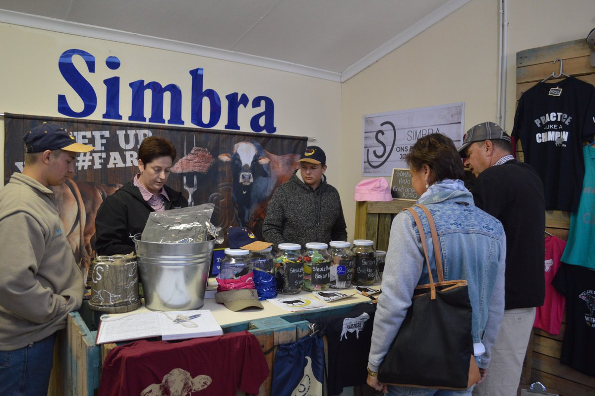 SimbraZA's tweet photo. It's Friday! Last day to visit us in the Cattle Complex at #NAMPO2018. #Simbra #TheLandOfSimbra #BeefUpYourFarm #Since1987 #CompleteAllrounder https://t.co/NMQ57ZJSDq