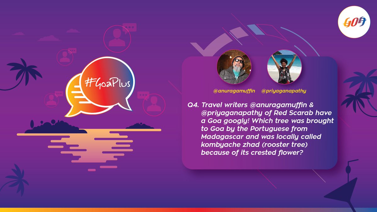 And here goes the next question. Tag as many friends as possible
Travel writers <a href="/anuragamuffin/">Anurag Mallick</a> &amp; <a href="/priyaganapathy/">priya ganapathy</a> of Red Scarab have a #Goa googly! 
Visit goo.gl/brV5Jp to find out. #GoaPlus #Blogger #Contest