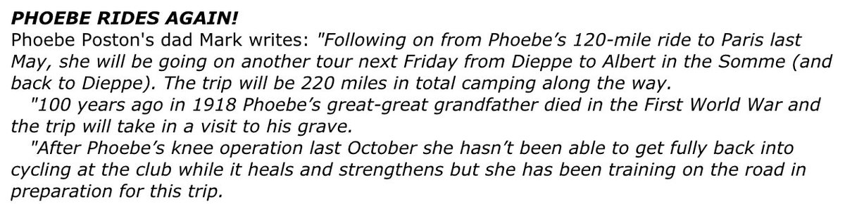 👍 Charity news: Please help support club rider Phoebe, as she rides 220 miles with her dad <a href="/markposton/">markposton</a> to raise money for #diabetes charity @JDRFUK 🙏
bit.ly/sommecycle2018