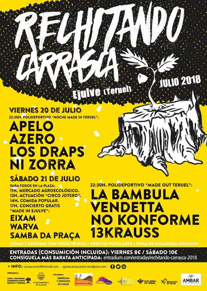 Carrascarock's tweet photo. Cartel oficial #RechitandoCarrasca
Quieres ganar dos entradas?
1- Síguenos en Twitter
2- Retwitea esta publicación
3- Etiqueta a alguien con el que te gustaría venir al festival
Sortearemos dos entradas dobles (hasta 27 mayo) entre todos los participantes para el 20-21 de julio! https://t.co/V1lyZG5Xtr