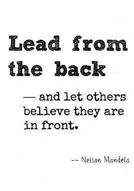 LeadersBest's tweet photo. Lead from the back and let others believe they are in front.
- Nelson Mandela https://t.co/hGkyXOnivC