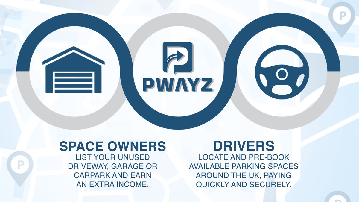 pwayz's tweet photo. Pwayz is the innovative new app that connects space owners and drivers, allowing you to ease congestion on your street and easily pre-book your next parking space! Find out more and sign up now at: https://t.co/PPIYPiYWWU https://t.co/JZdce8m0mT