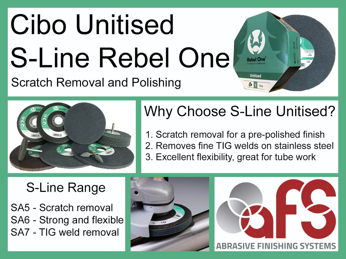 afsAbrasives's tweet image. From scratch removal to TIG weld removal, the S-Line range is an essential for any workshop: abrasive-systems.co.uk/featured-produ… #abrasives #unitised #stainlesssteel #metalfabrication
