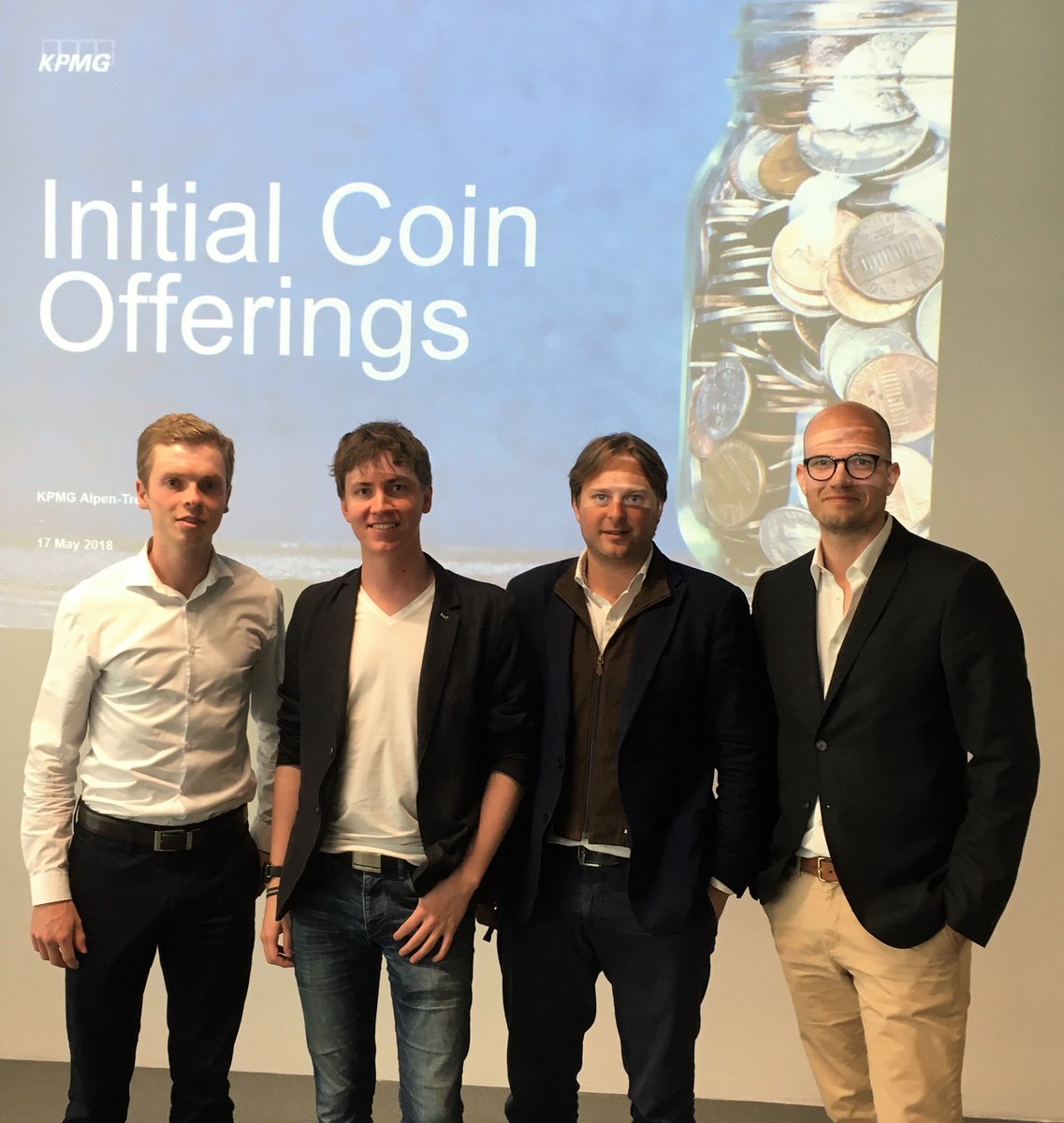 blockpit_io's tweet photo. Why should any #startup consider an #ICO?" - yesterday's #KPMG workshop at #weXellerate in Vienna! Our CEO @FlorianWimmerAT and Co-founder Gerd Karlhuber as representative for Blockpit. From KPMG side @CorneliusPalm and our Advisor Michael Petritz. https://t.co/PaJqOIUQz2