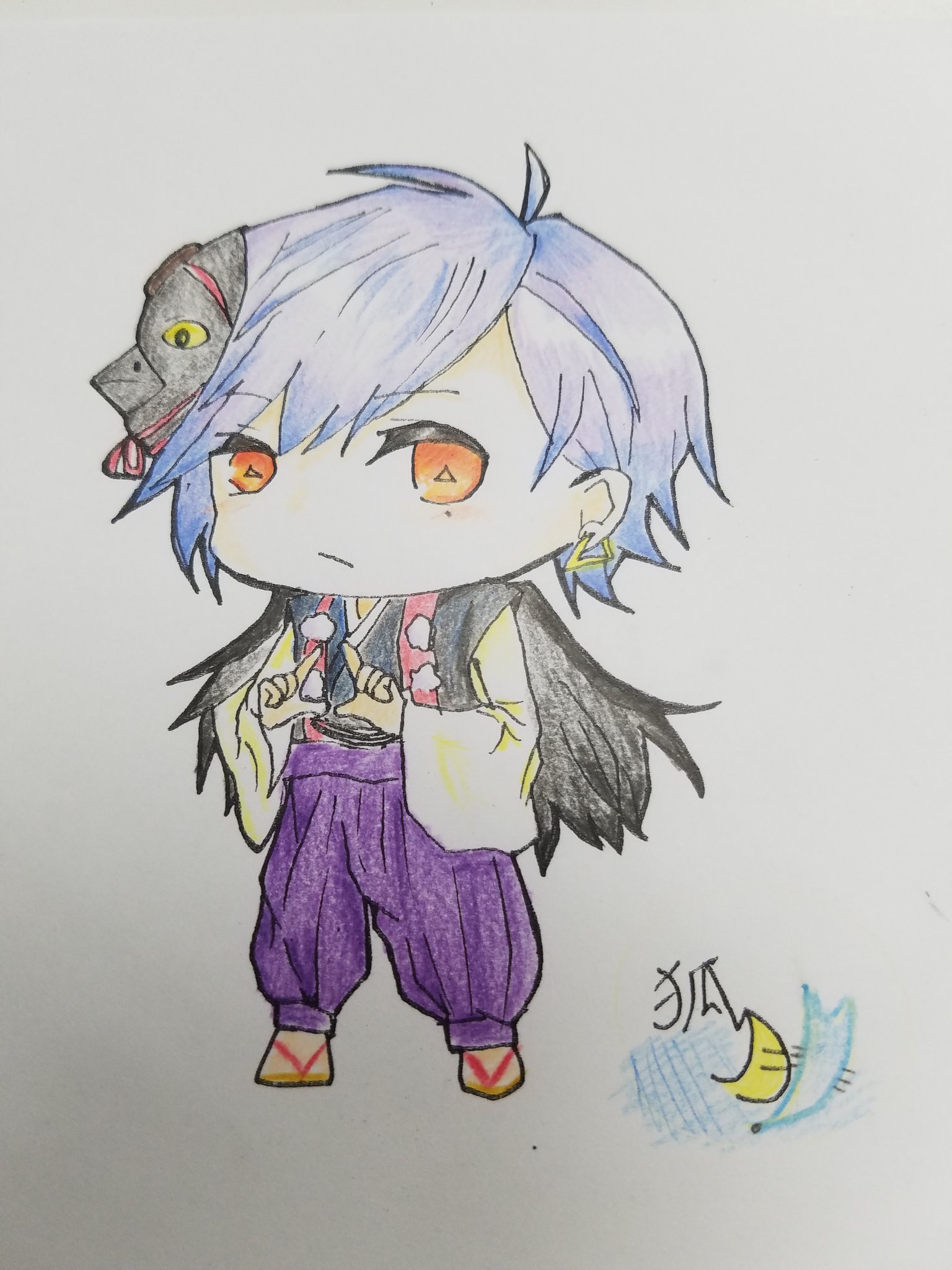 月詠 狐雪 三角のミニキャラ描いてみた 下手でごめんなさい 次は誰描こうかな A3 斑鳩三角 月詠 狐雪 三角のミニキャラ描いてみた 下手でごめんなさい 次は誰描こうかな A3 斑鳩三角