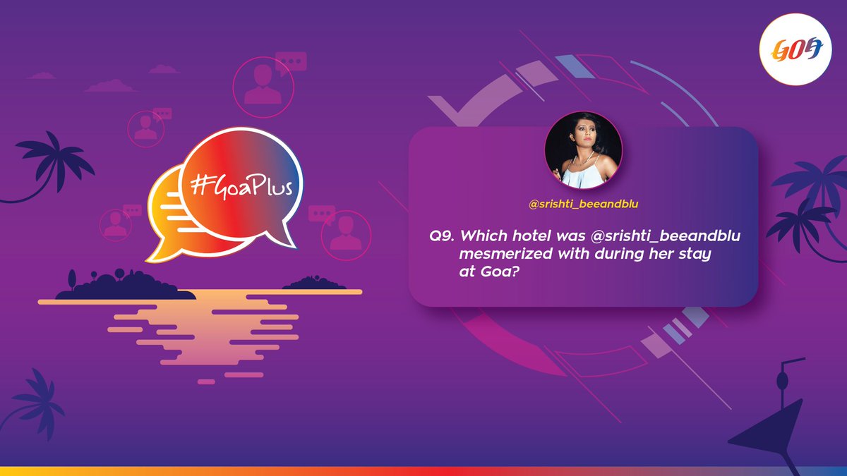 And the next question for the day! Make your mark as the winner of the #GoaPlus contest! #Blogger #Contest
Which hotel was @srishti_beeandblu mesmerized with during her stay at #Goa?
Visit bit.ly/2KBVXpj to know the answer