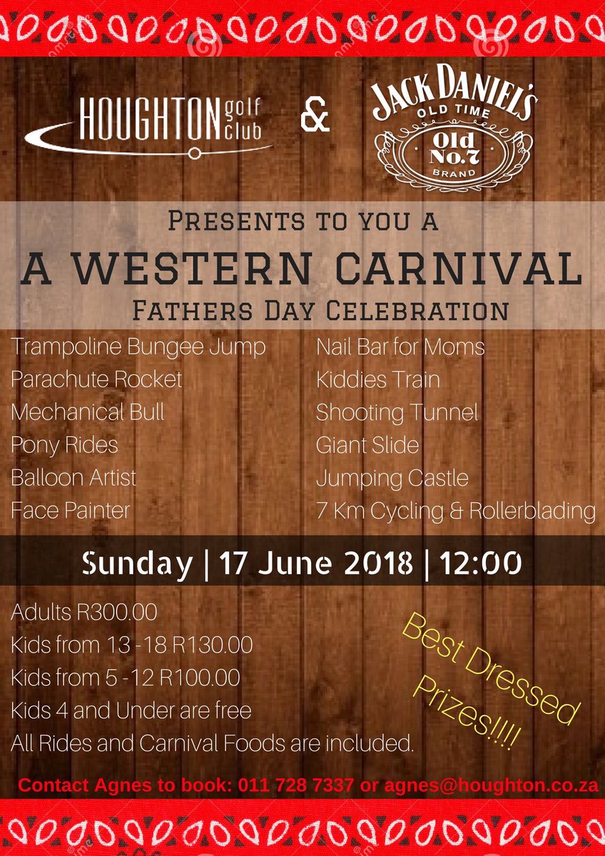 The Golf Course is your Playground for the Afternoon. We are closing the Golf Course and creating a Giant Playground with a Carnival for Dads and Children to enjoy the afternoon together, while the moms are pampered in the Clubhouse. #FathersDay #playground #carnival #joburg