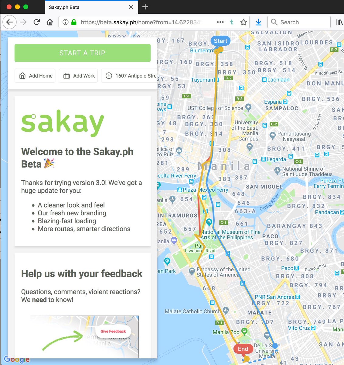 The <a href="/sakayph/">Sakay.ph</a> team has been hard at work on a HUGE update, and I’m excited to share this sneak peek 👀

👉 beta.sakay.ph
