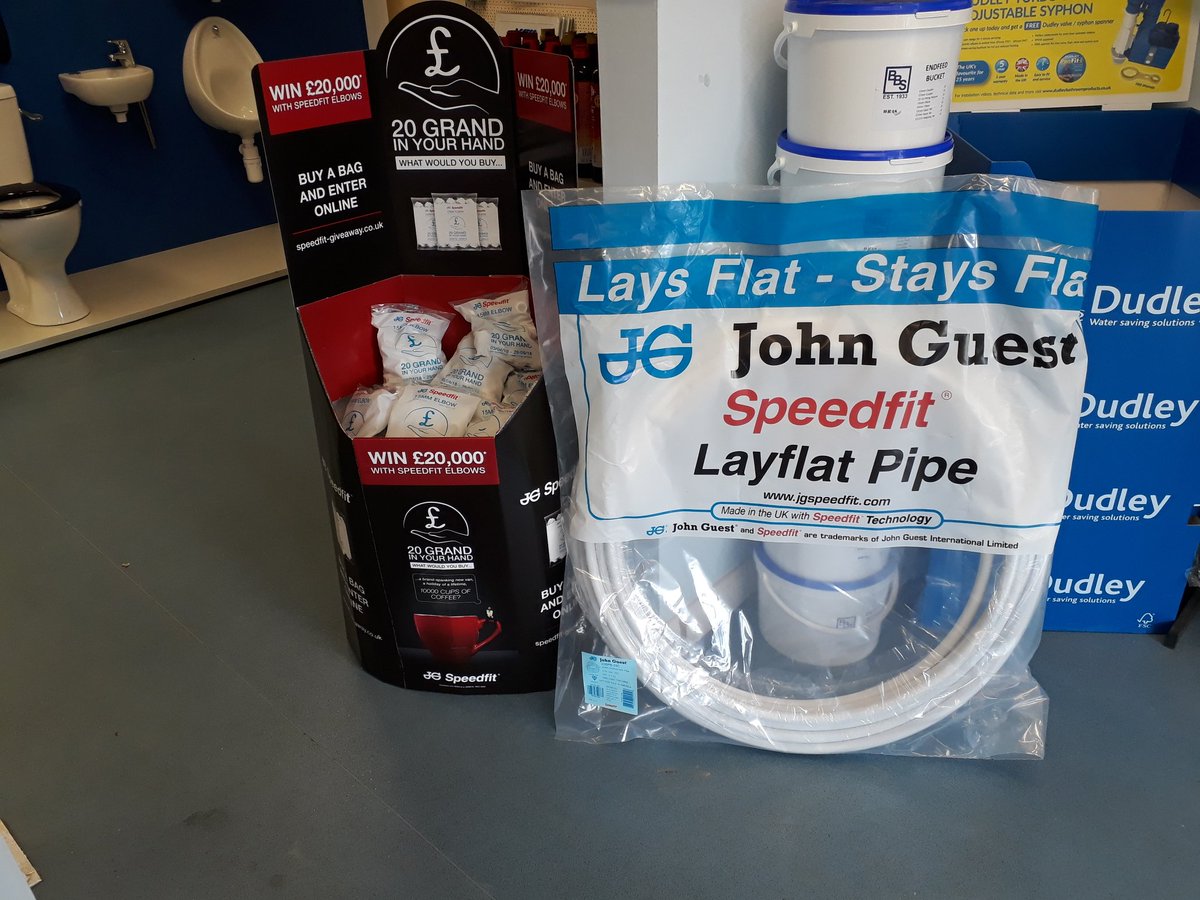 MattSmithRWC's tweet photo. Pop over to @BBSBristol (Bath) for a chance to win £20k with promotional bags of @JGSpeedfit 15mm Elbows. Opportunity to win the £1k Tech bundles each month also. Ask in branch for more details. #20kInYourHand #15mmElbows #LayflatPipe https://t.co/LWfxHx8tfu