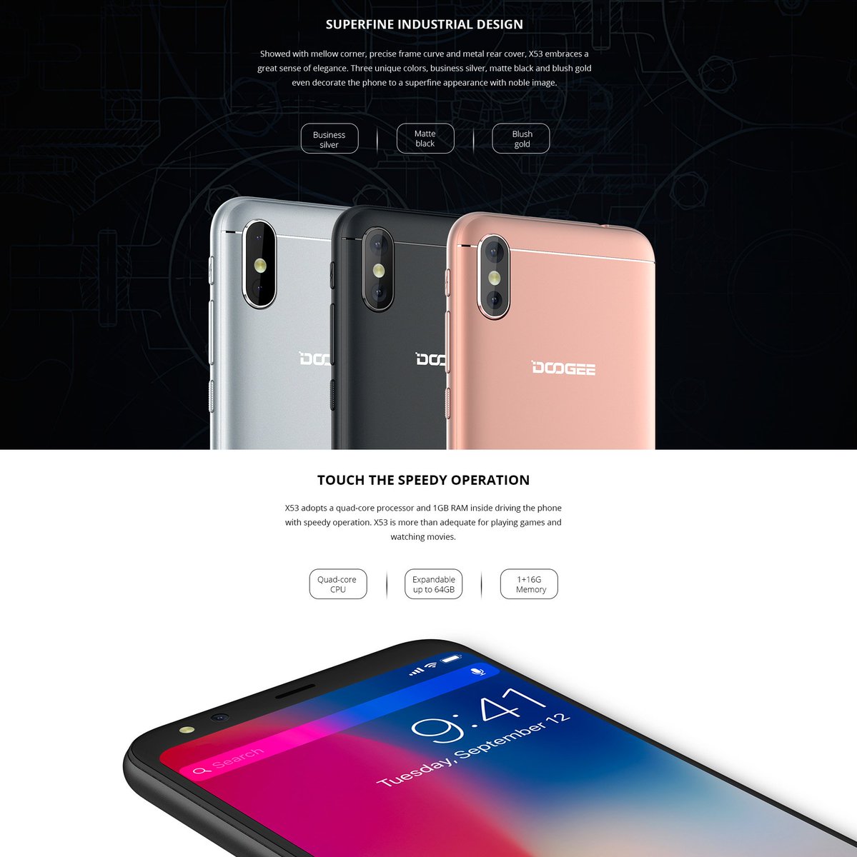 DOOGEE_SA's tweet photo. If features and performance are your deciders when buying a phone, this is the best decision you've yet to make 🙂 Coming Soon To South Africa #DoogeeSA #X53 https://t.co/y31PI9gJPa