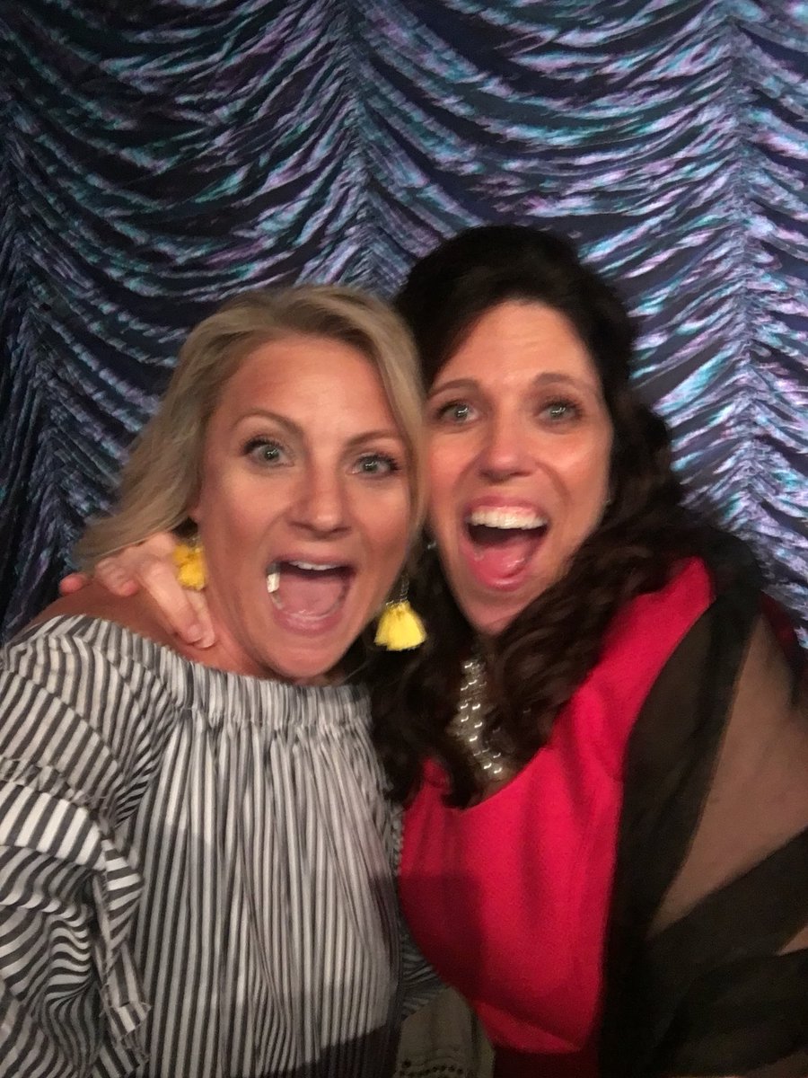 NicoleGeiler's tweet photo. (Ignore the gum) @MJLovesBooks won Secondary Teacher of the Year for @Plano_Schools. She is a rockstar librarian, friend and this honor is well deserved! #librariansrock @RiceMSRavens https://t.co/ZesIvpgTKm