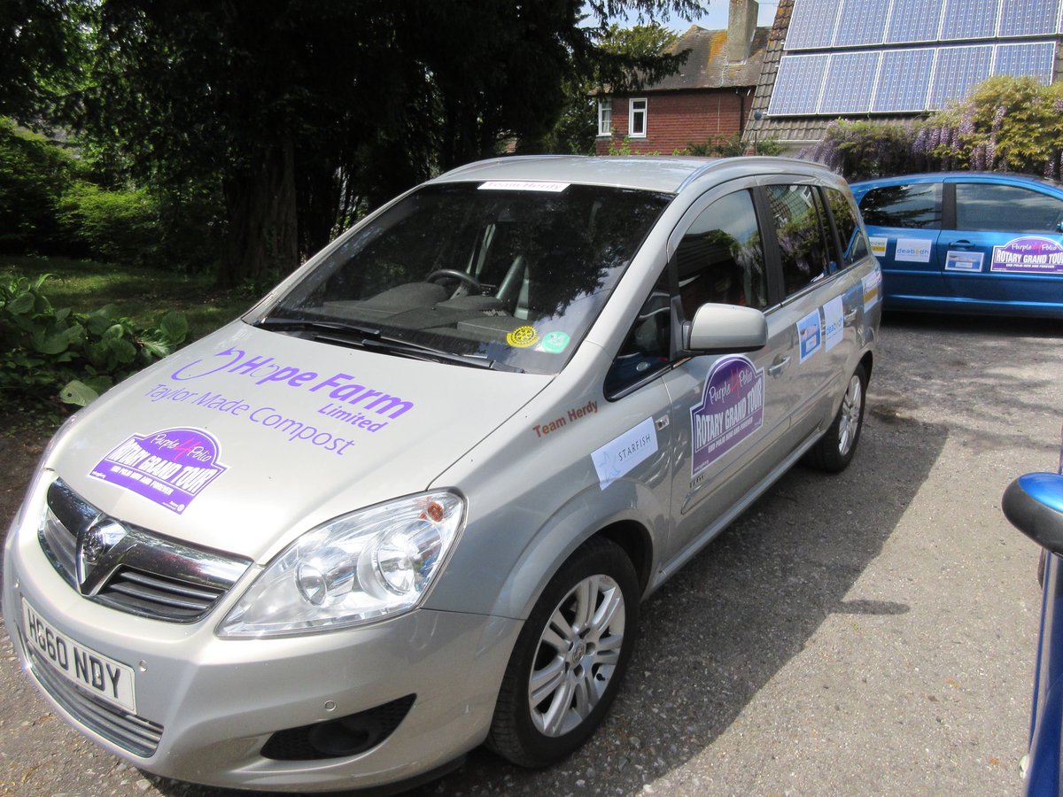RotaryinDover's tweet image. Team Herdy &amp;amp; Pug have returned from being lovely pampered &amp;amp; stuck with our fantastic sponsors logos.  Thanks for all your support.  The team is ready for #rotarygrandtour with breakfast  on Mon @DoverMarinaHtl before hitting the roads for our 1000m trip for #endpolionow