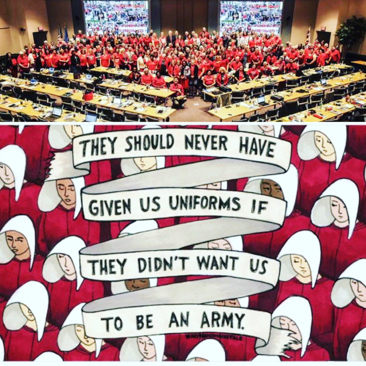 LouiseStompor's tweet photo. They should never have given us the uniforms if they didn’t want us to be an army. #RedForEd  #EducatorSpring https://t.co/XyDo0IA0MZ