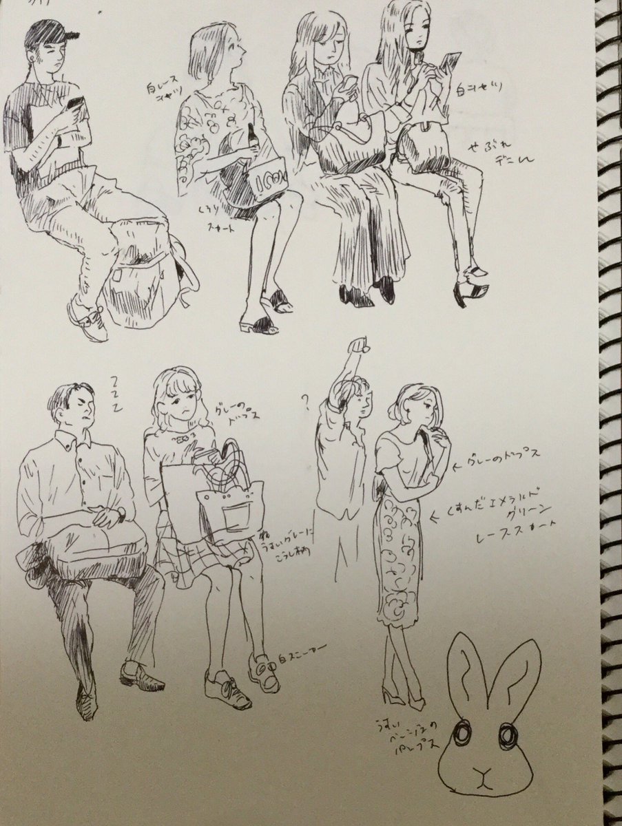 街を歩く自分以外の人がすごくオシャレということに気づいたのでさいきん他人様のスケッチにハマってる 