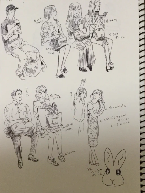 街を歩く自分以外の人がすごくオシャレということに気づいたのでさいきん他人様のスケッチにハマってる 