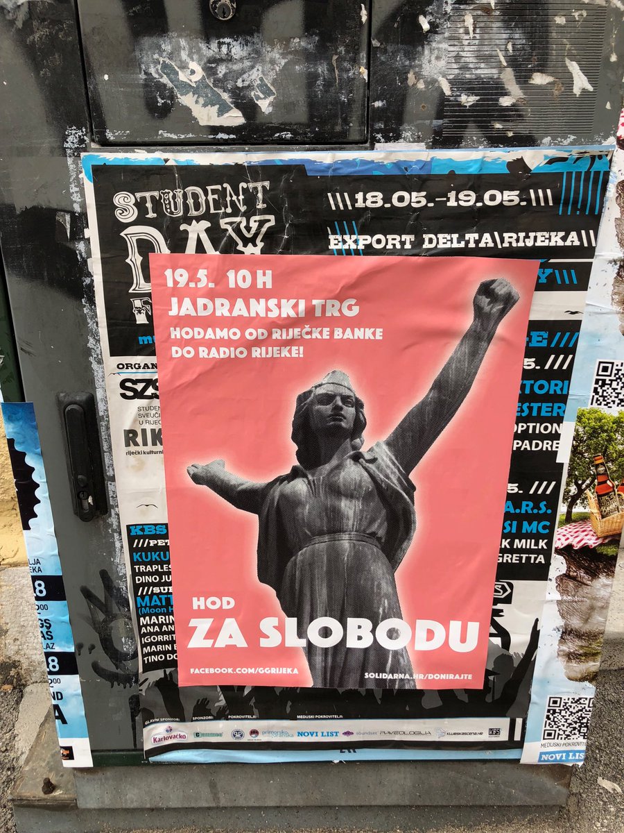 istradamus's tweet photo. Dragi moji Fijumanci nadam se da se vidimo sutra u 10 h u borbi za slobodu, bit će to prigoda vam nešto i izvedem... 
Dragi moji Zagrepčanci i naša dijasporo u metropoli , nadam se da se vidimo sutra u 22 h u Saxu na koncertu... 
A Markićku ćemo i gore i dole i ovako i onako https://t.co/5PQSNVjxAl