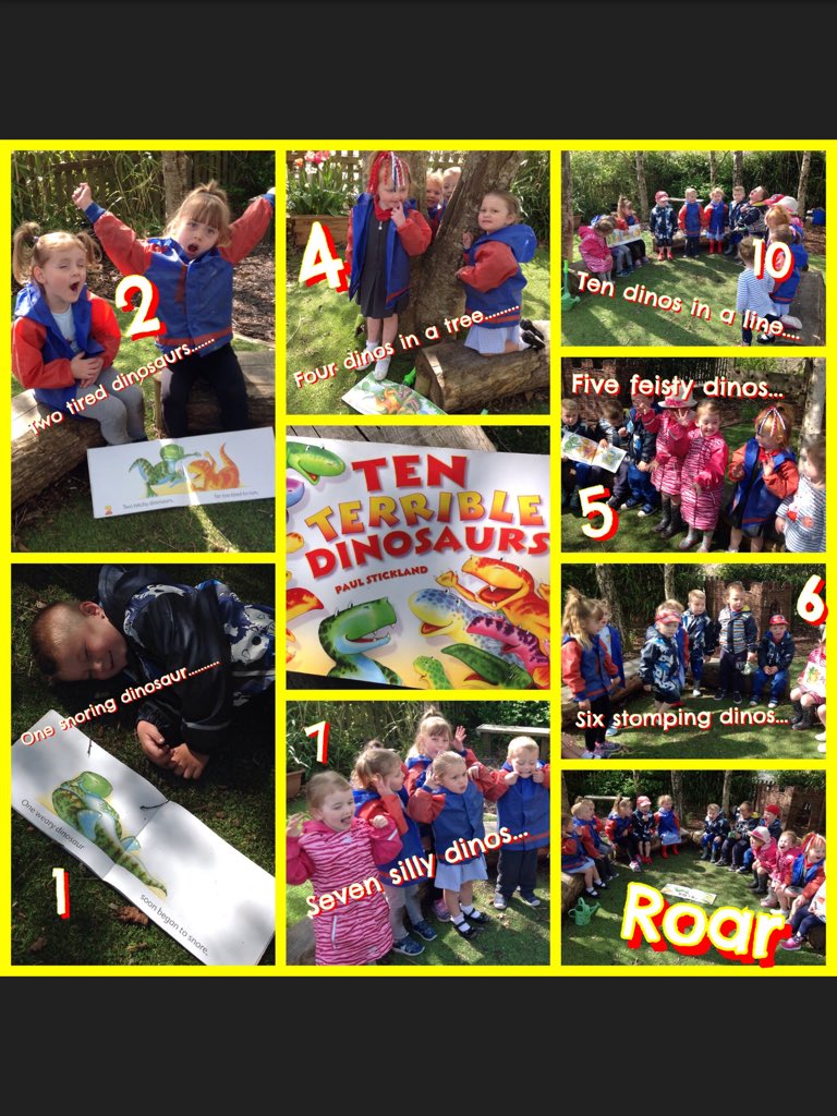 PPS_Draig's tweet image. We loved 10 Terrible Dinosaurs so much, we wanted to be just like them! Nursery, you gave Mrs Shorney lots of giggles yesterday 📚😀🌿🔟 @Phip_Primary. #phipnumber