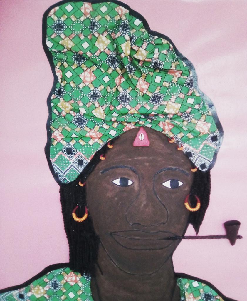 BiennaleDakar's tweet photo. Copyright: Omar Dieng alias "Go". Linguère Ramatou  - Exposition au centre culturel sacré-coeur #Kebetu #Bivildak2018 https://t.co/cHWOVFshGg