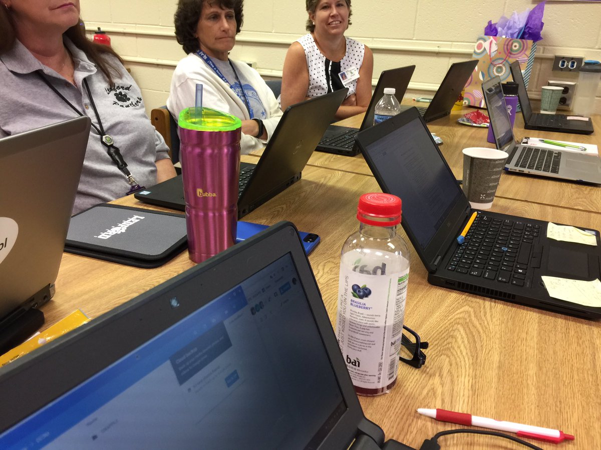 PigCityBooks's tweet photo. Middle school @dcsnc #SLMCs having their final PLC for the year. And @trachels6 last PLC forever! Happy retirement! https://t.co/BFxmM21xP0