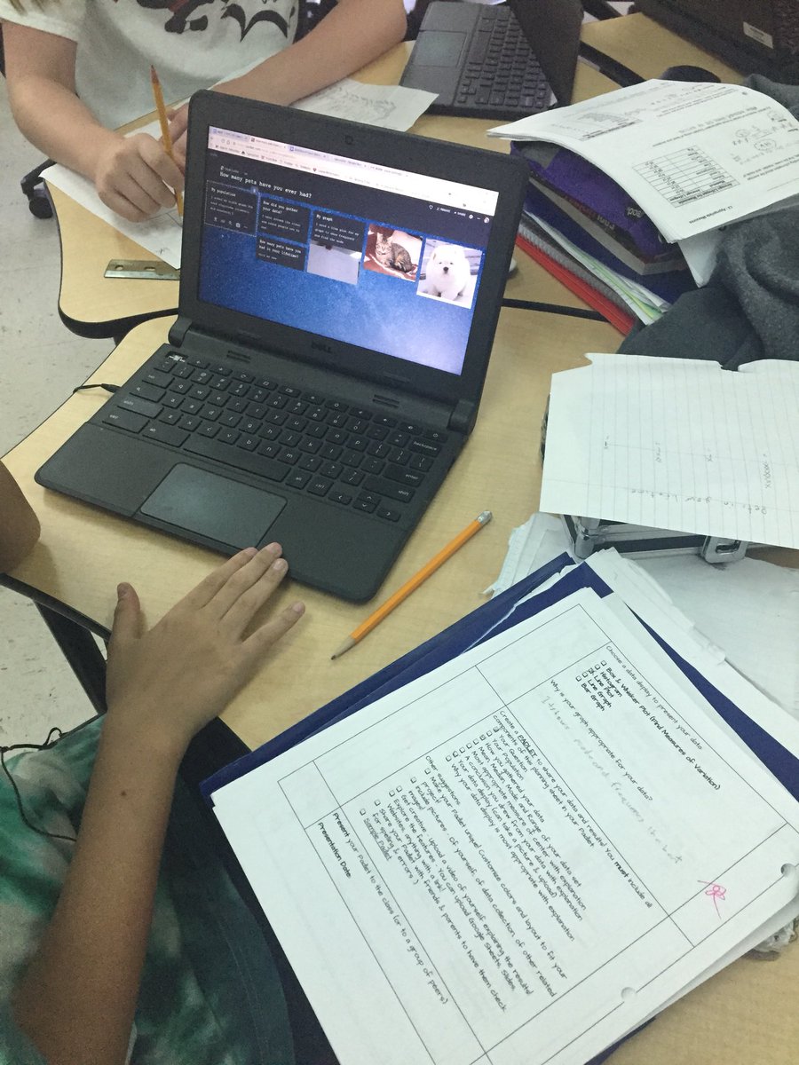UnlockingEdu's tweet photo. 6th grade students worked hard on collecting data and creating padlets to present to their peers. #Thatsrotolo #BPS101Pride #101alag https://t.co/wg8GQqme2J