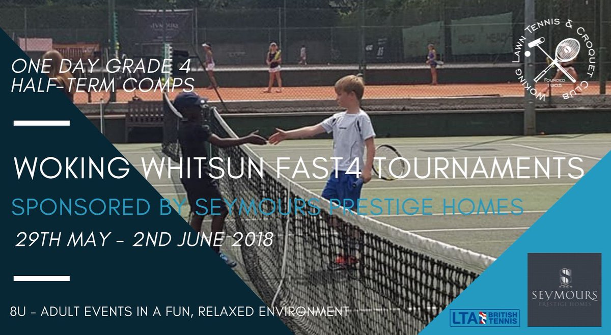 WokingLTCC's tweet image. Only 2 days left to enter the #Woking Whitsun #Fast4 Tournaments 😱... lots of fun G4 matches 8U-Adult at an awesome venue!! 🌞🎾😉👍
www3.lta.org.uk/Competitions/C…