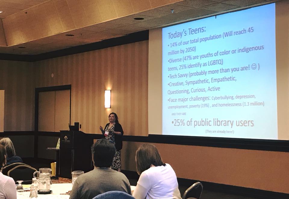 LibraryofMich's tweet photo. “Approximately 14 Million middle &amp; high school students are on their own after school.” - Katie Mitchell, presenting this morning on Teen Services at #LibraryBootCamp https://t.co/FTMBcmCMnK