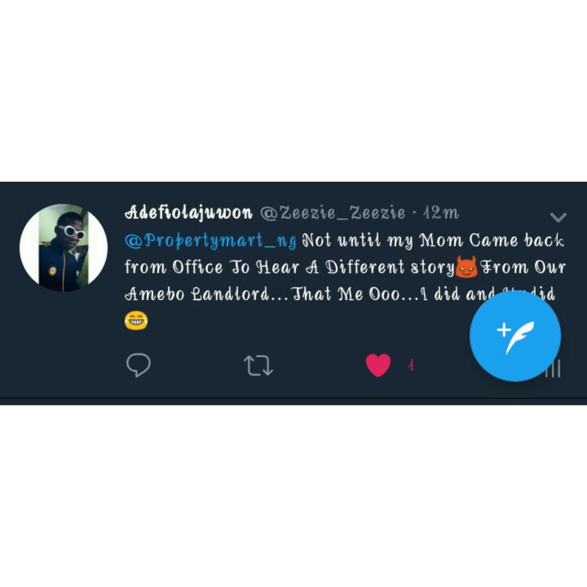 jasminewebb419's tweet photo. @Propertymart_ng 
😂😂😂
Yayyyy 
Here's my entry.. Read from Below please
#mylandlordexperience 
Let's Go😊 https://t.co/mjngYVrKny