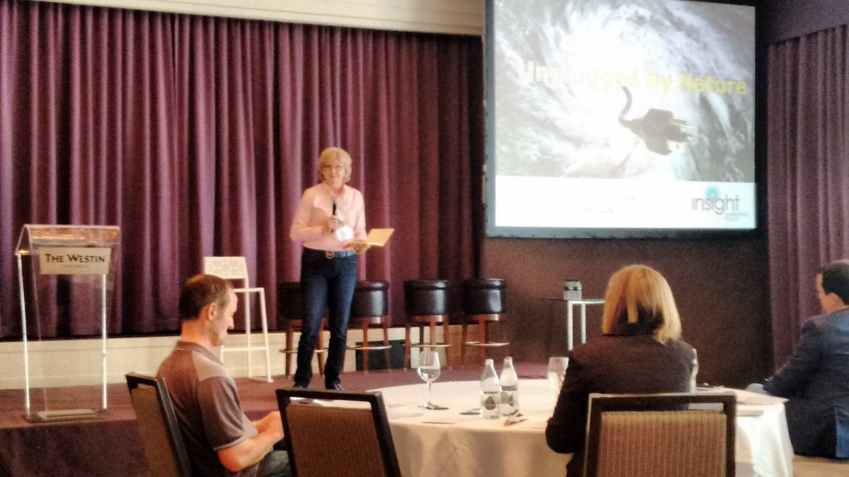 hpyThink's tweet photo. The inspiring @SusanAbbott kicking off session on AI, VR, and going off the grid. Day 2 of #wwqual - inspirational, and thanks to @trendiwendii I feel transformational #WWQual #DiversityMatters https://t.co/KGqThBPgMO