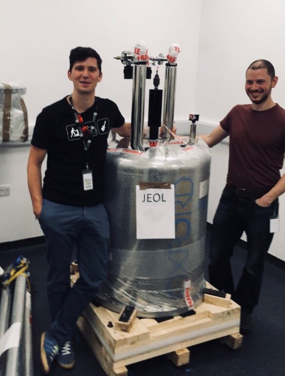 H_Destecroix's tweet photo. A big day for #ziylo and #unit_dx..The 400 MHz NMR spectrometer is being installed today! https://t.co/dLU641IJV7